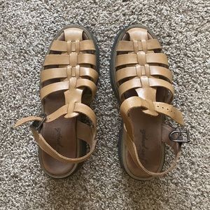 Free People Delaney Fisherman Platform Tan Platform Sandals